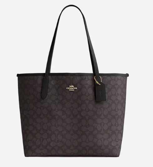 COACH Enchanted Onyx Luxe Signature Canvas Tote Bag