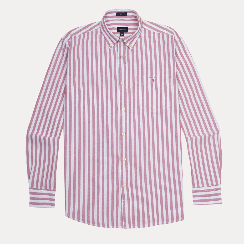 GANT Tech Prep Striped Elegance Shirt in Blush & Cream