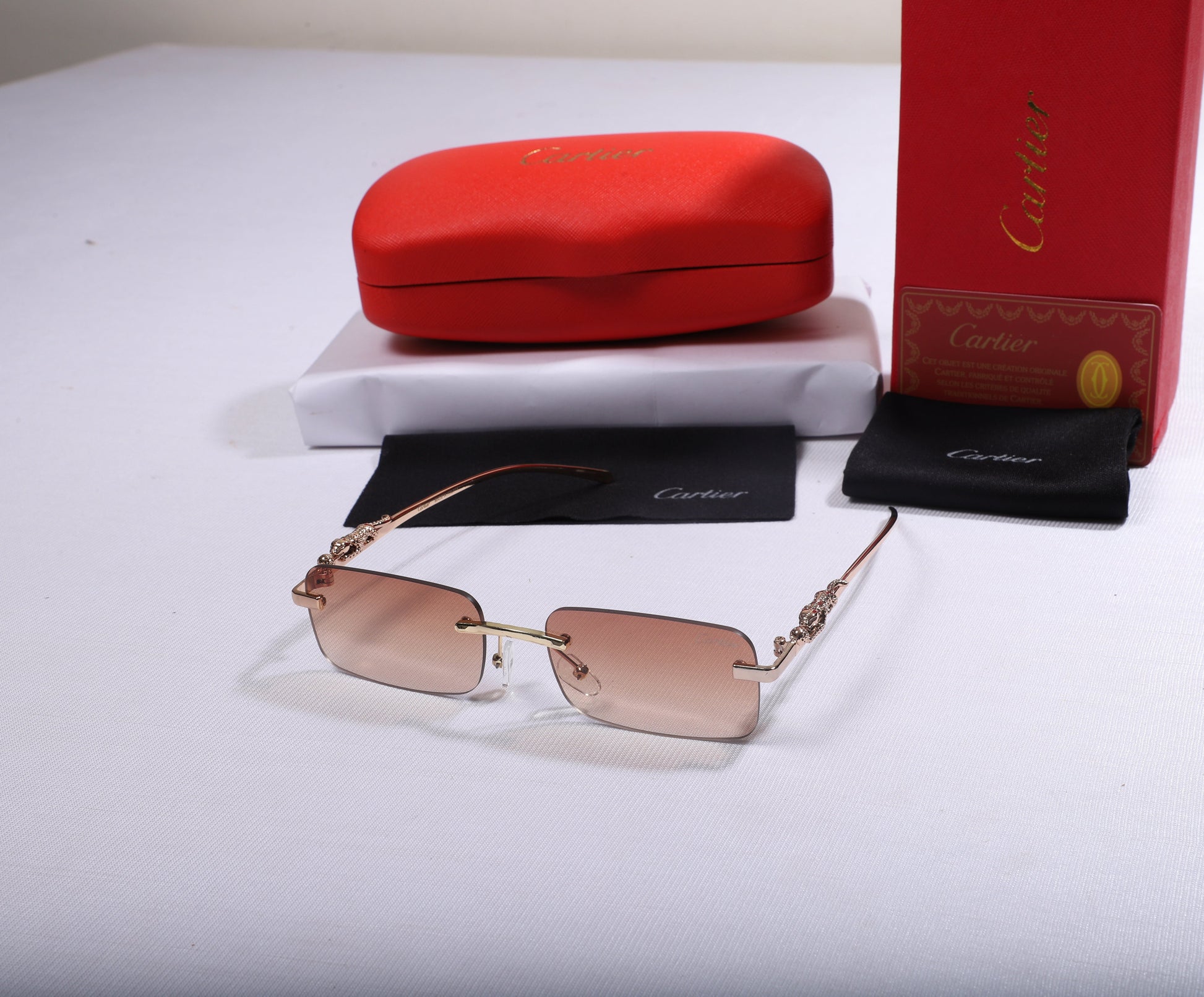 Cartier Elegant Square Sunglasses with Gradient Lenses