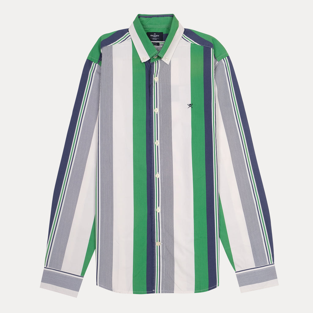 HACKETT Striped Cotton Button-Up Shirt