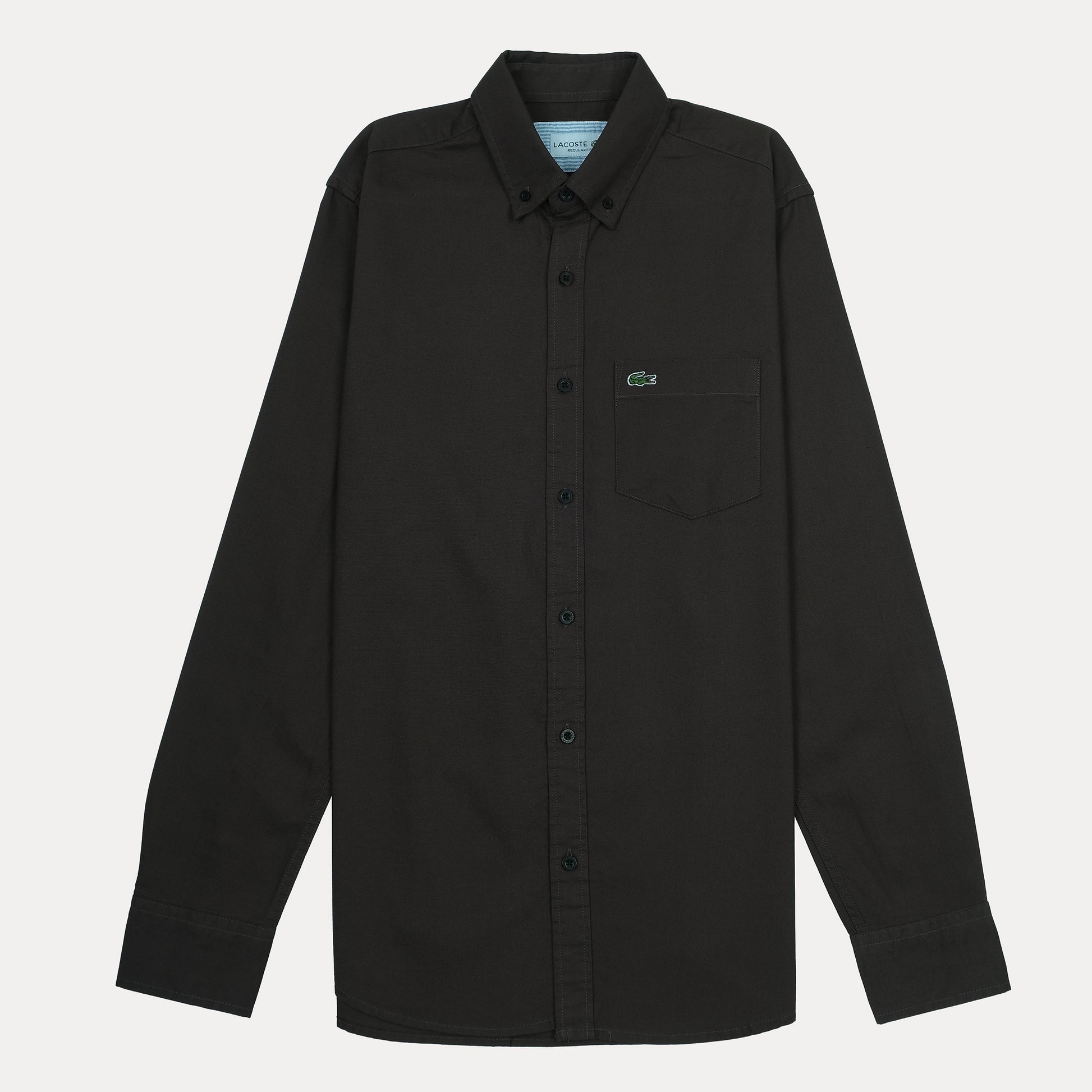 Lacoste Elegant Charcoal Cotton Button-Up Shirt