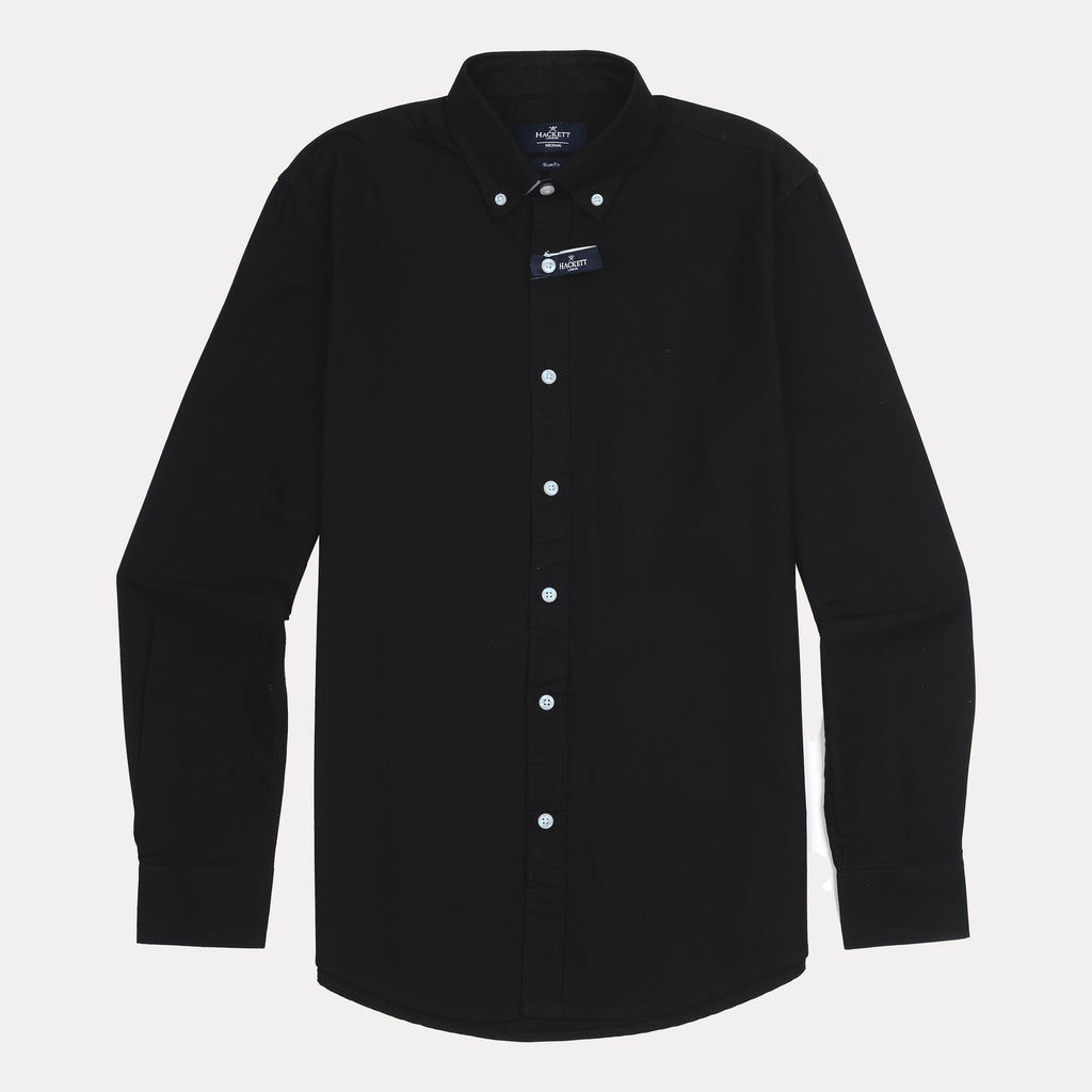 HACKETT Elegant Black Midnight Button-Up Shirt