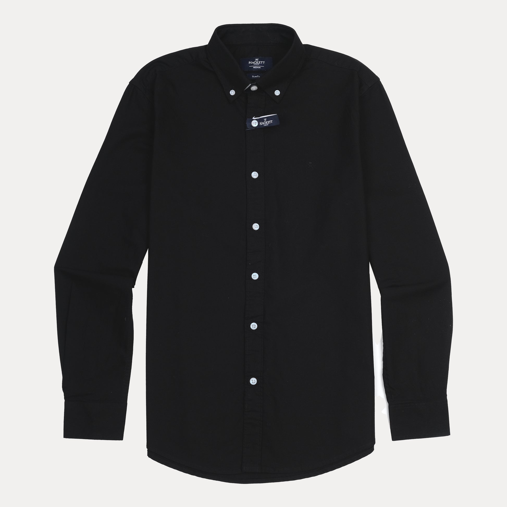 HACKETT Elegant Black Midnight Button-Up Shirt