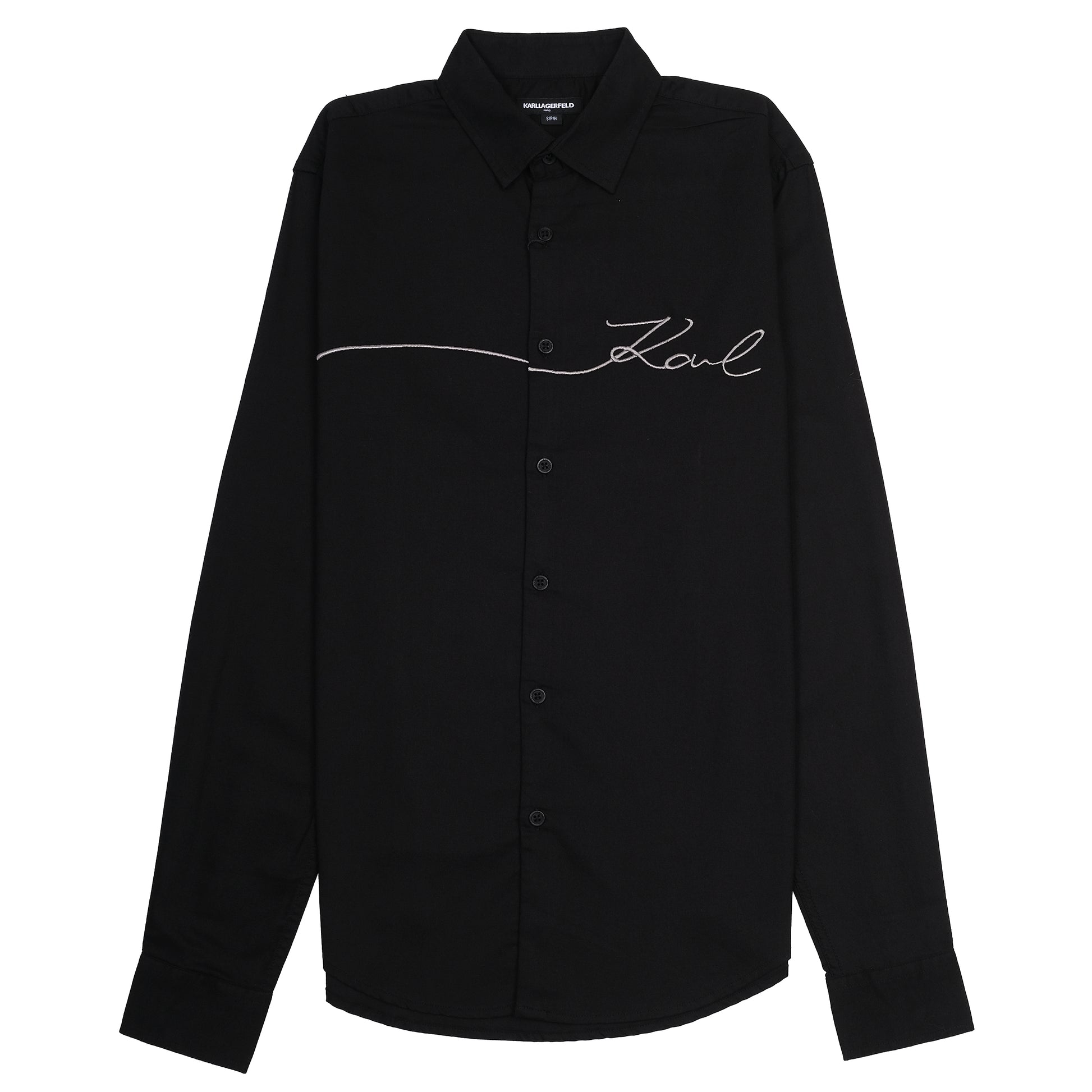 KARL LAGERFELD Elegant Midnight Black Signature Shirt