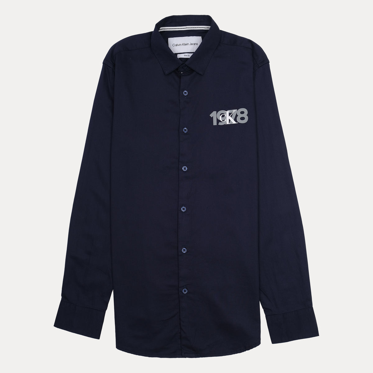 Calvin Klein Jeans Slim Fit Navy Button-Up Shirt