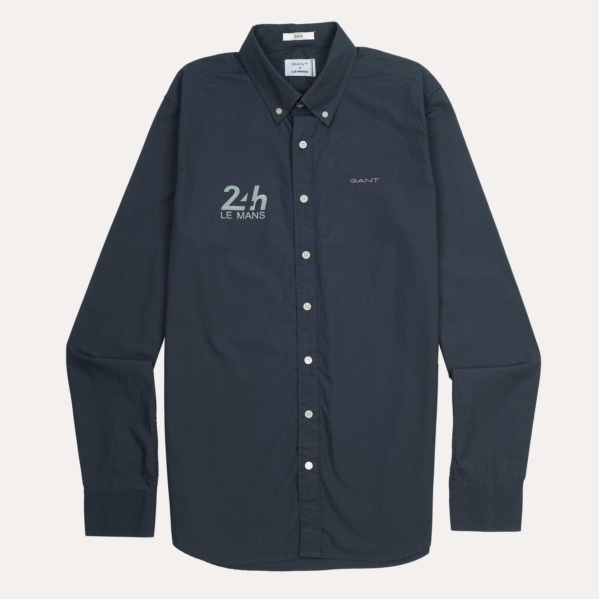 GANT Classic Slim Fit Shirt in Midnight Blue with Le Mans Flair
