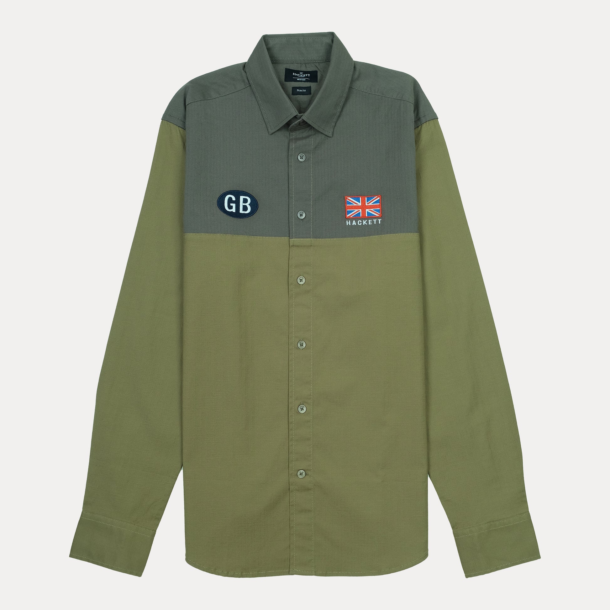 HACKETT GB Patchwork Long Sleeve Shirt