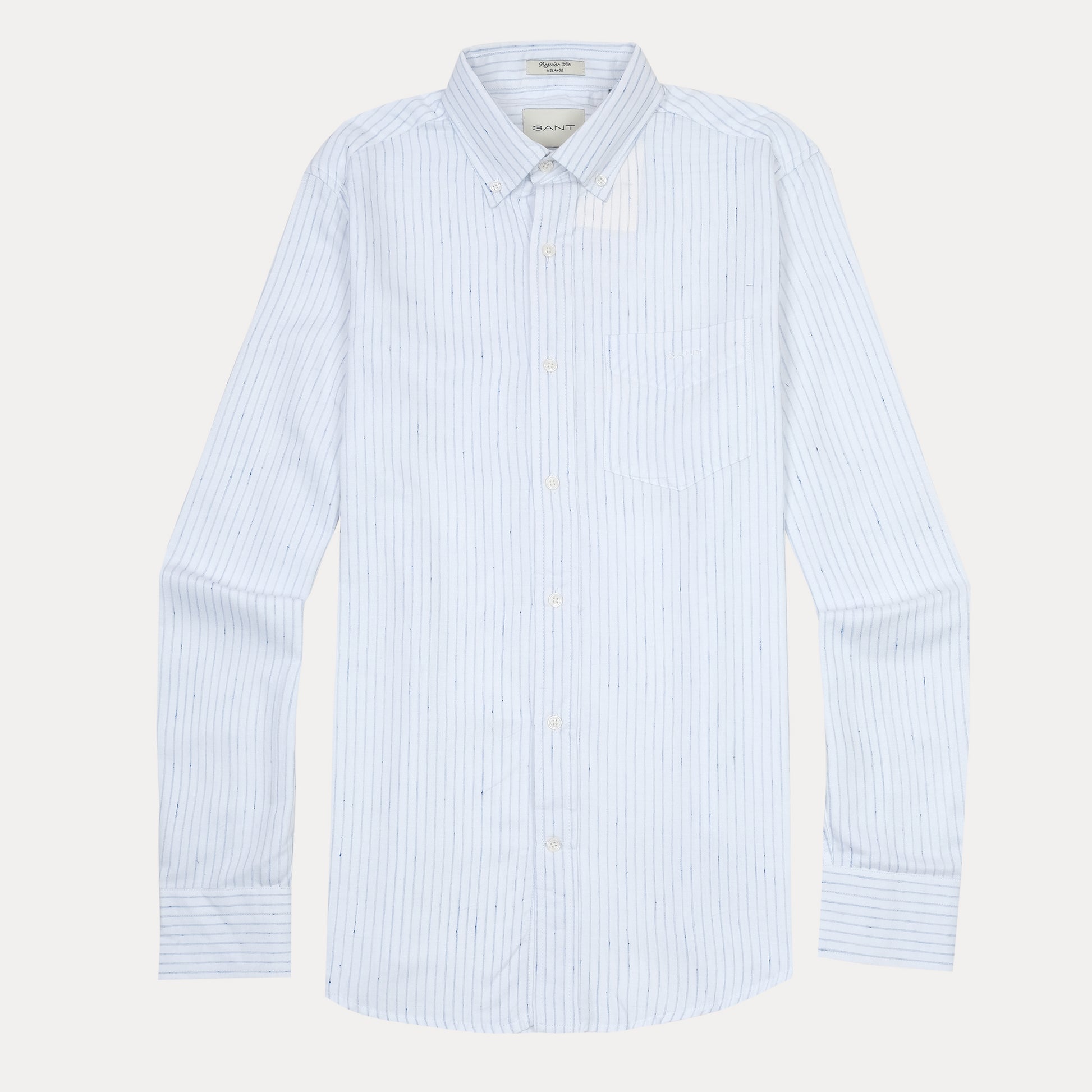 [Mélange Slub Linen] GANT Melange Stripe Delight Shirt - Sky Blue Elegance