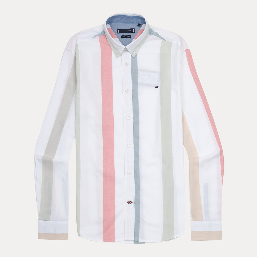 Tommy Hilfiger Organic Cotton Striped Delight Shirt in Pastel Harmony