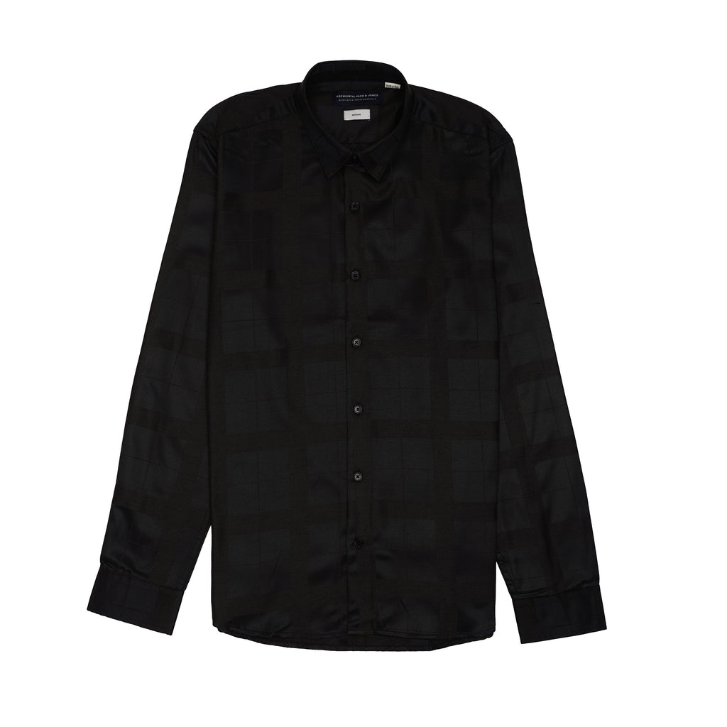 JACK & JONES Opulent Onyx Whisper Slim Fit Long Sleeve Shirt