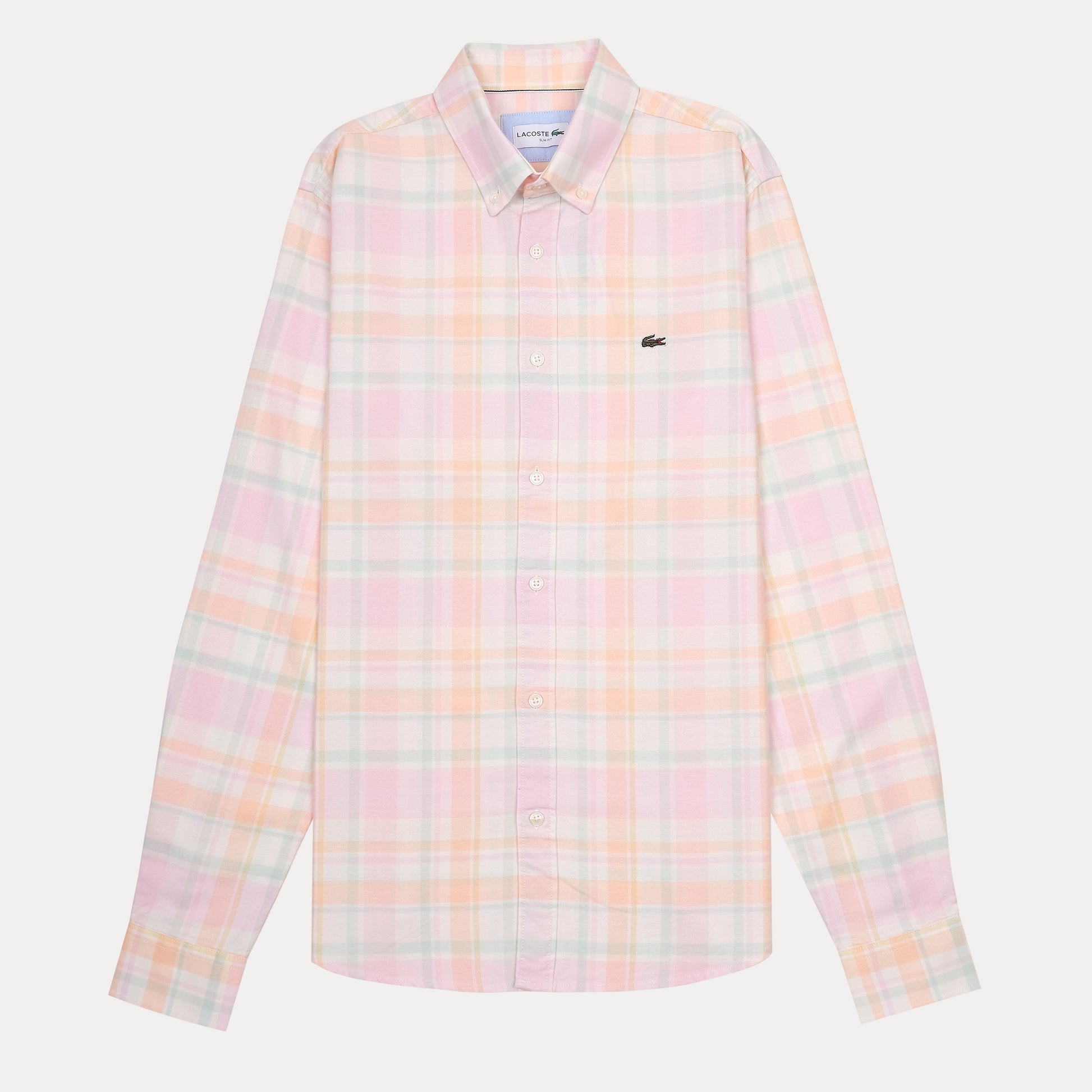 Lacoste Slim Fit Pastel Plaid Shirt - Soft Blush Harmony