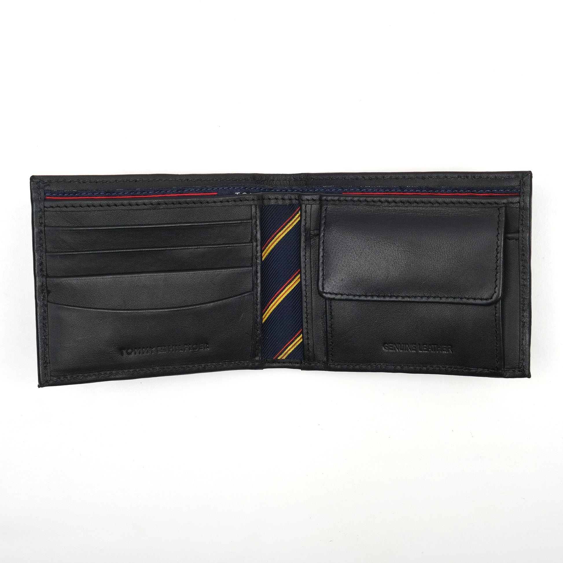 TOMMY HILFIGER Sleek Black Leather Wallet - Timeless Elegance