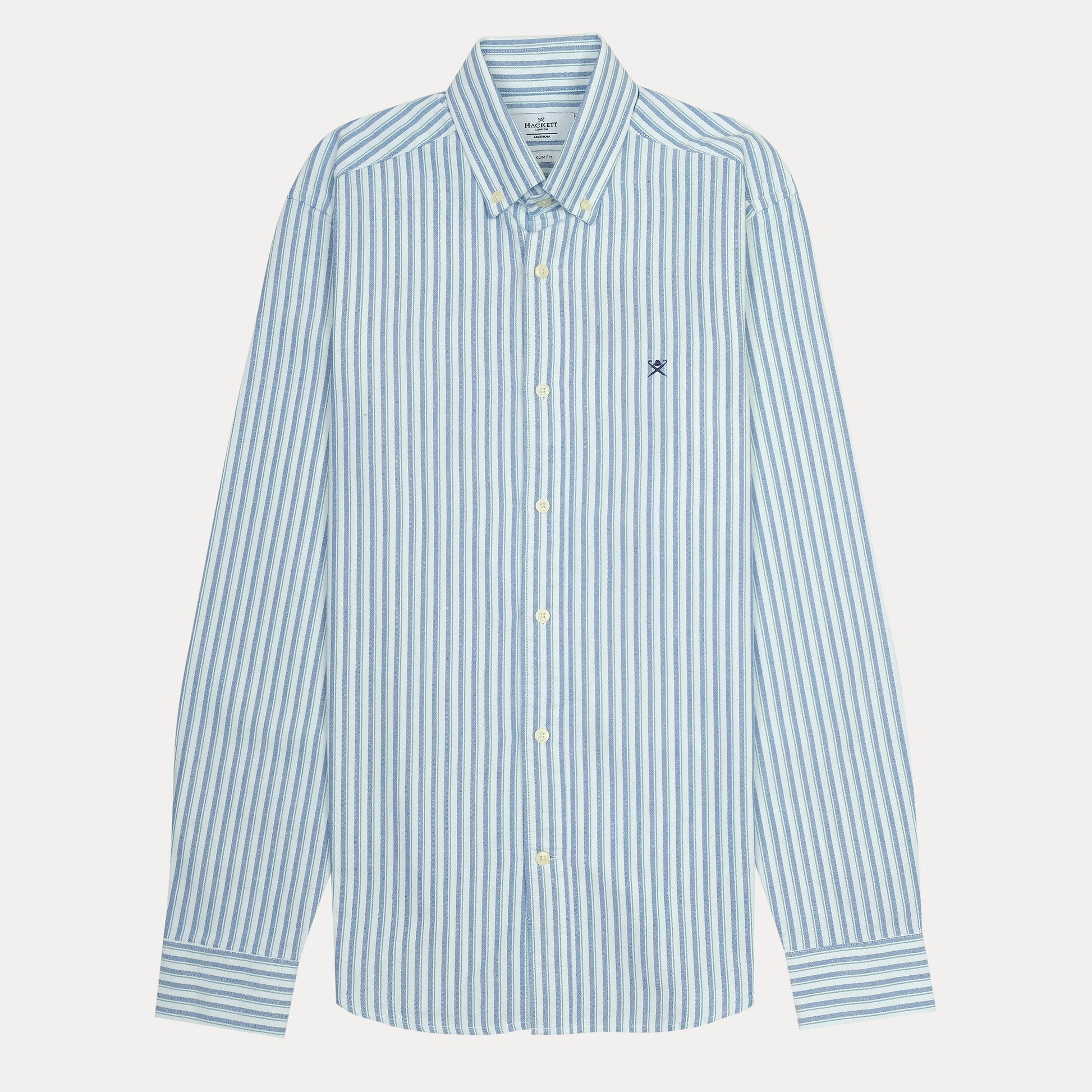 HACKETT Striped Elegance Slim Fit Shirt in Serene Sky