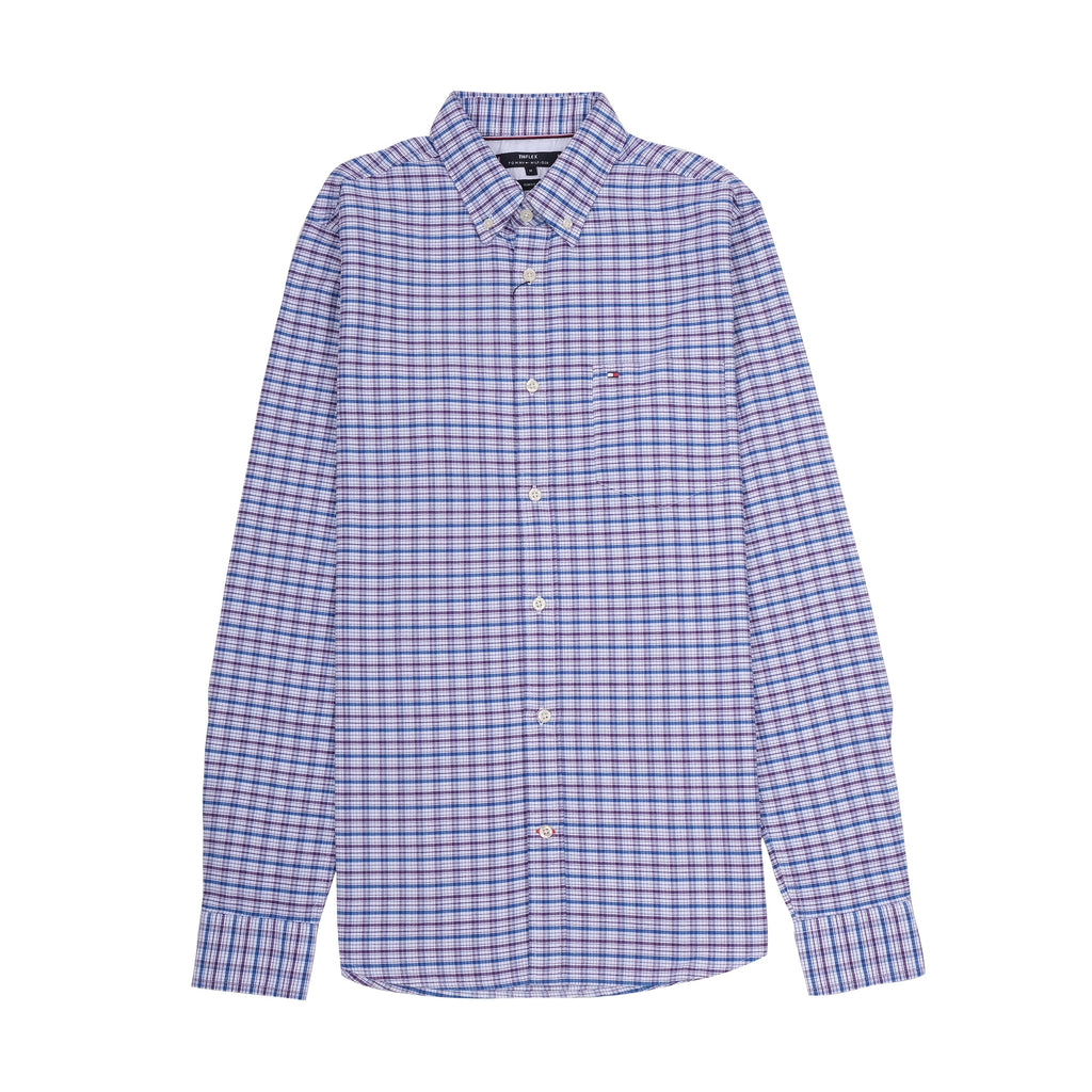 TOMMY HILFIGER Astral Blue Tailored Fit Long Sleeve Button-Up Shirt