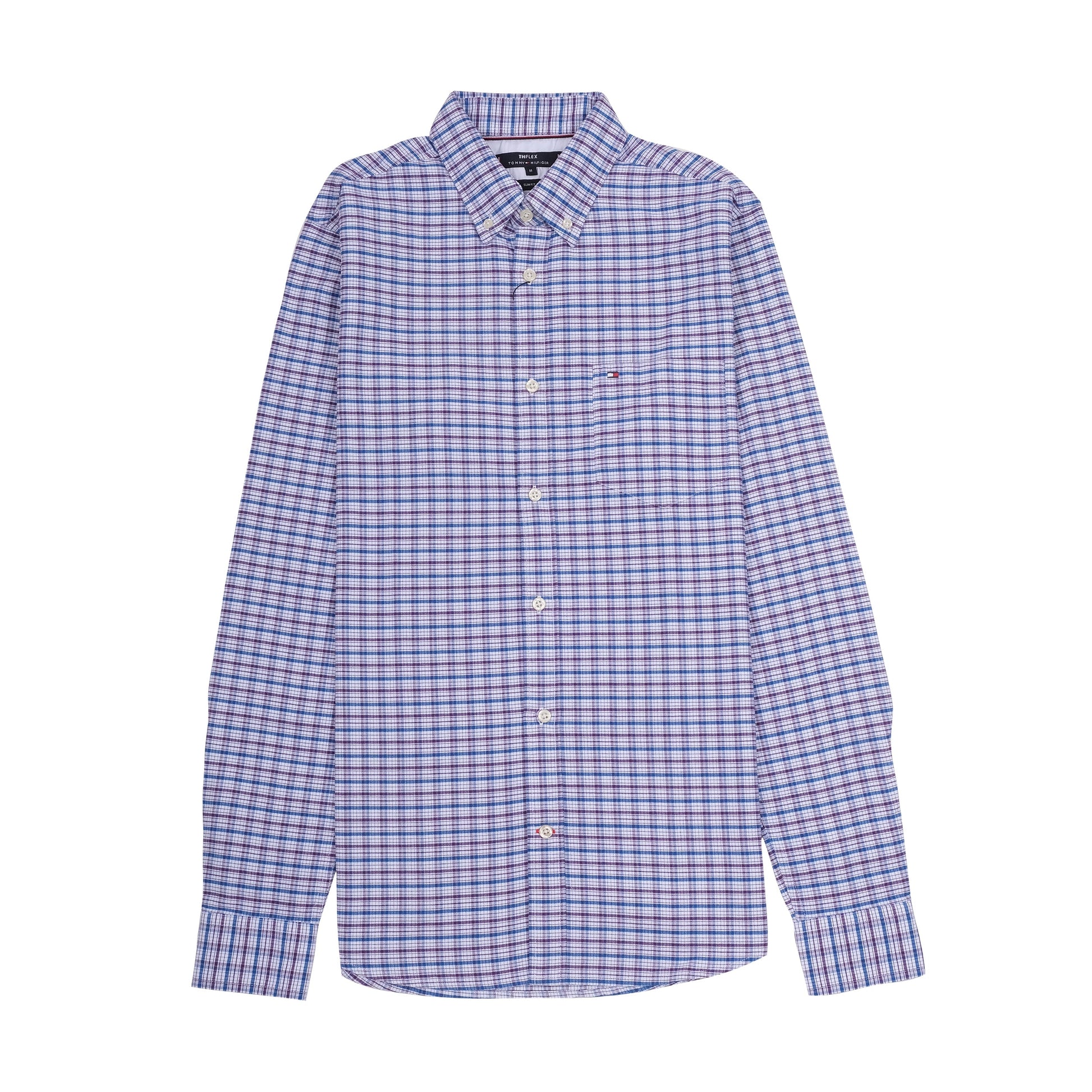 TOMMY HILFIGER Astral Blue Tailored Fit Long Sleeve Button-Up Shirt