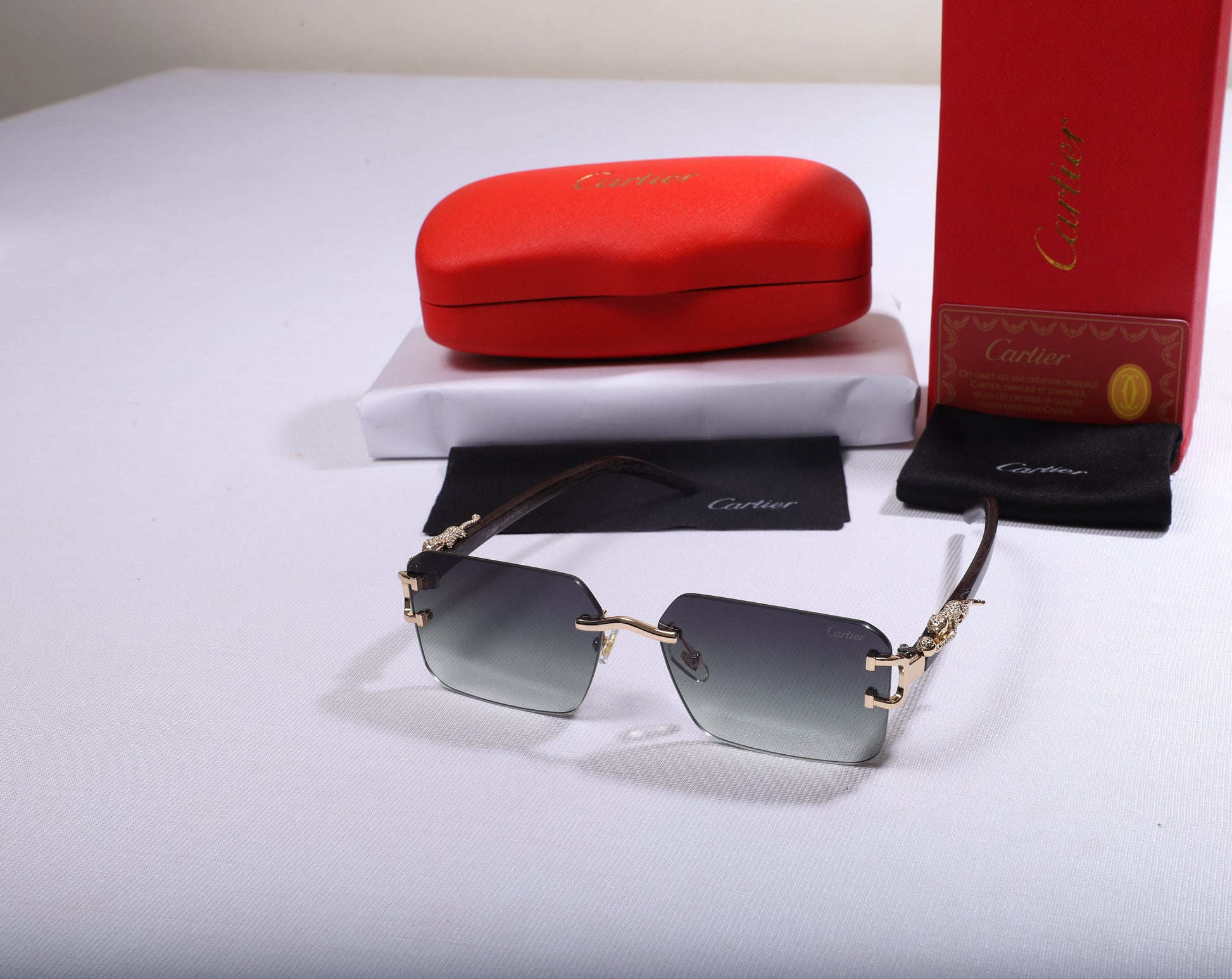 Cartier Luxe Hexagonal Sunglasses with Gradient Lenses