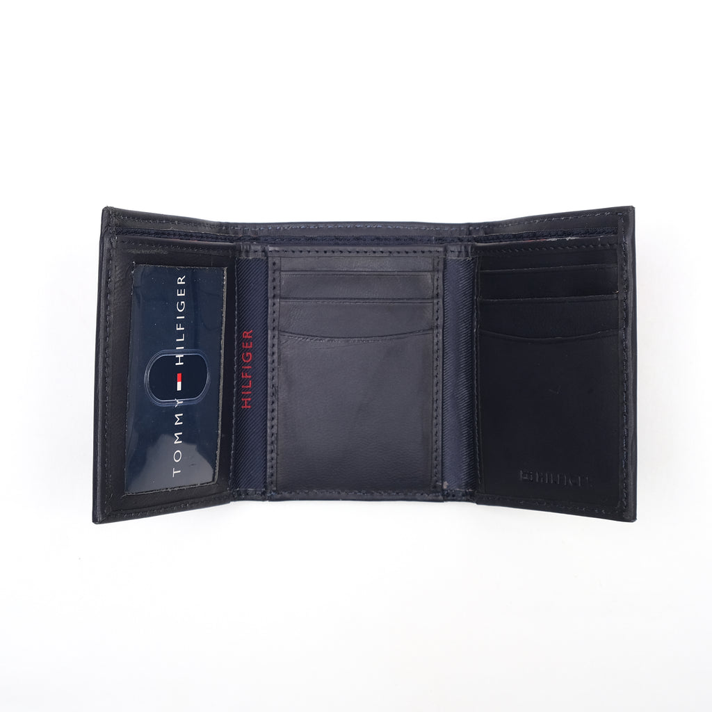 TOMMY HILFIGER Elegant Midnight Blue Leather Wallet