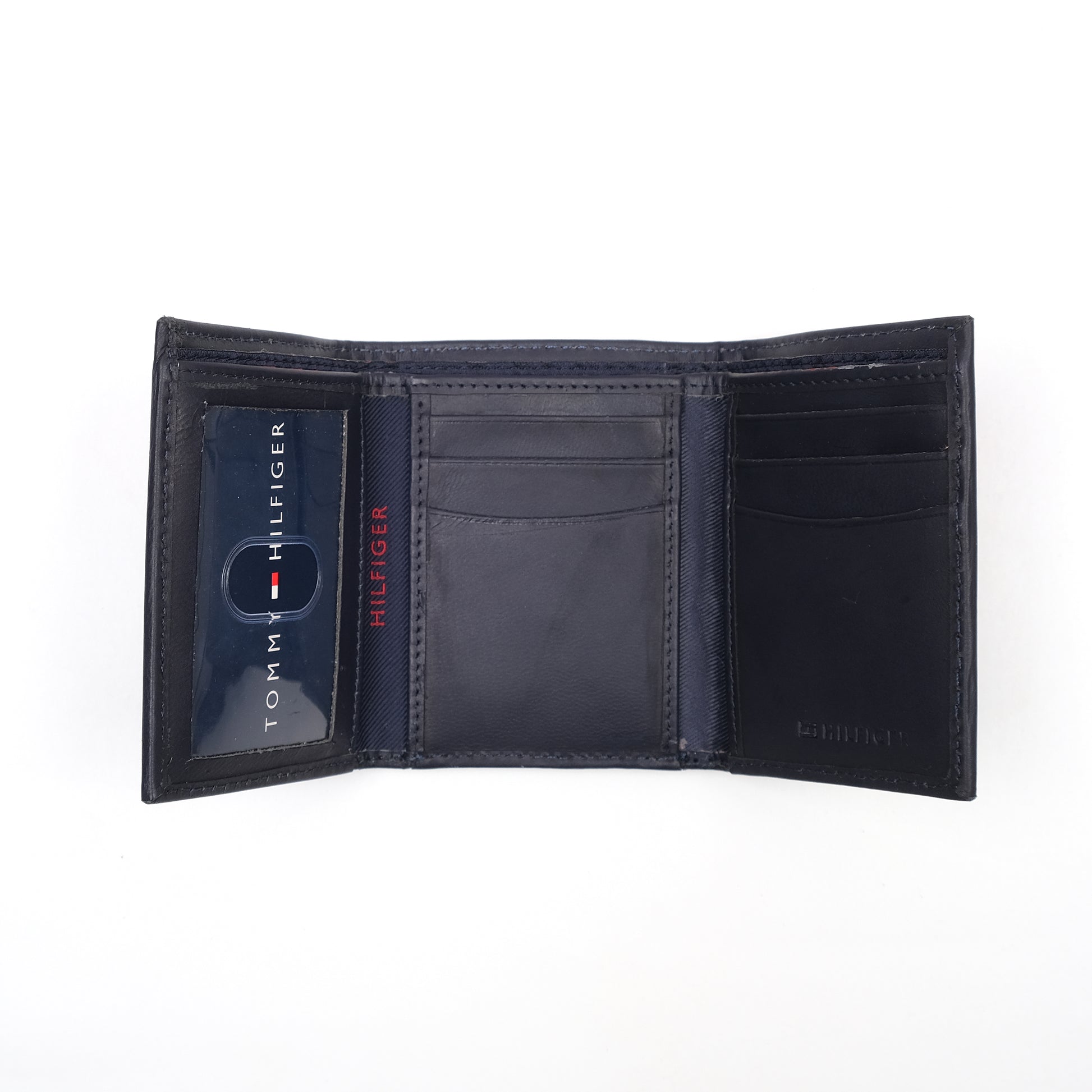 TOMMY HILFIGER Elegant Midnight Blue Leather Wallet