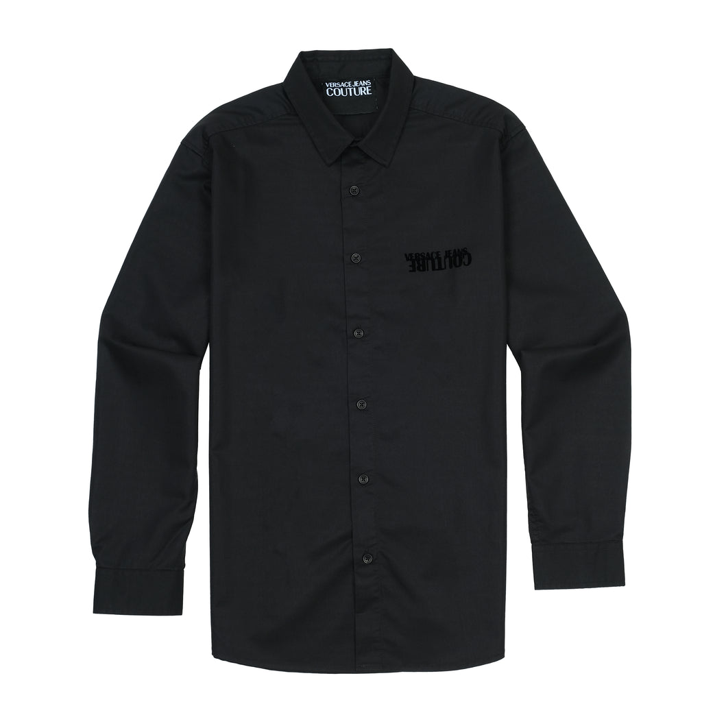 Versace Jeans Couture Elegant Midnight Black Button-Up Shirt