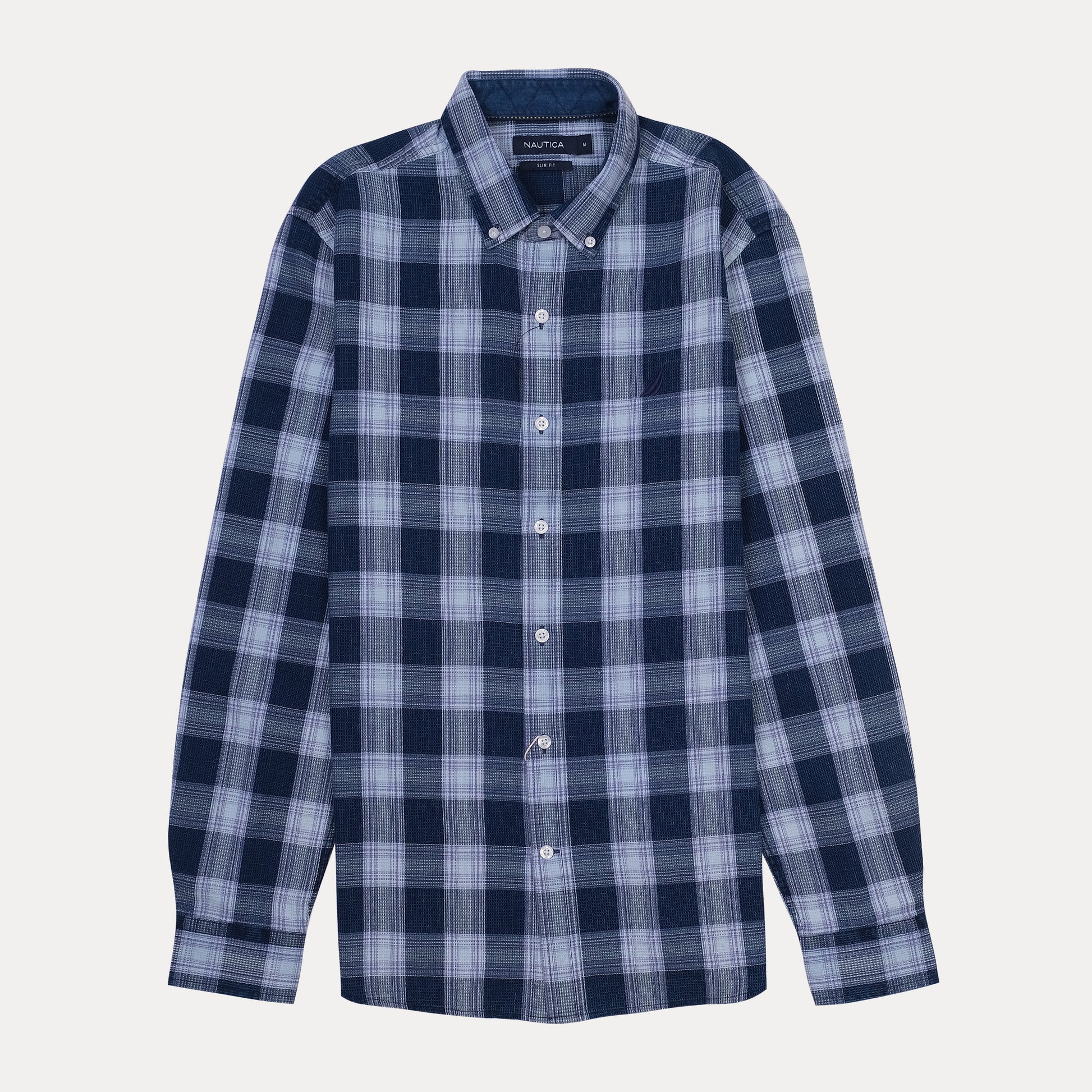 NAUTICA Slim Fit Plaid Button-Up Shirt