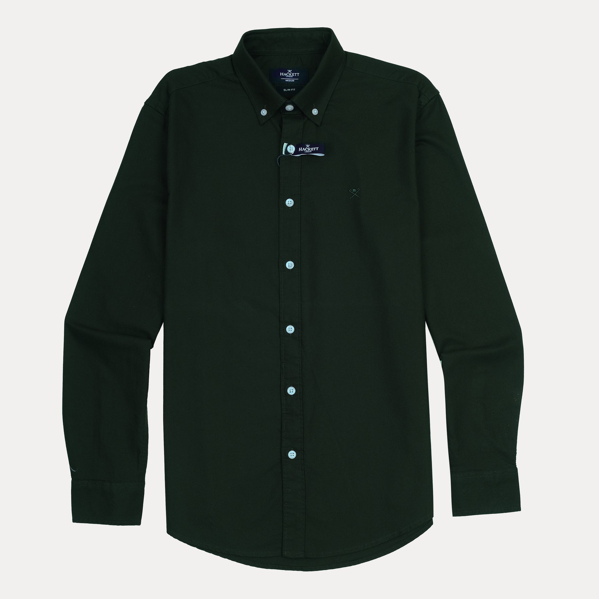 HACKETT Elegant Earthy Slim Fit Shirt in Deep Forest Green