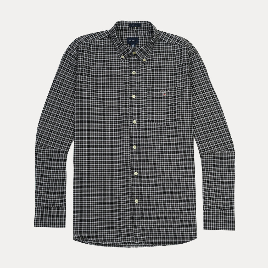 GANT Tech Prep Checkered Elegance Shirt in Charcoal Plaid