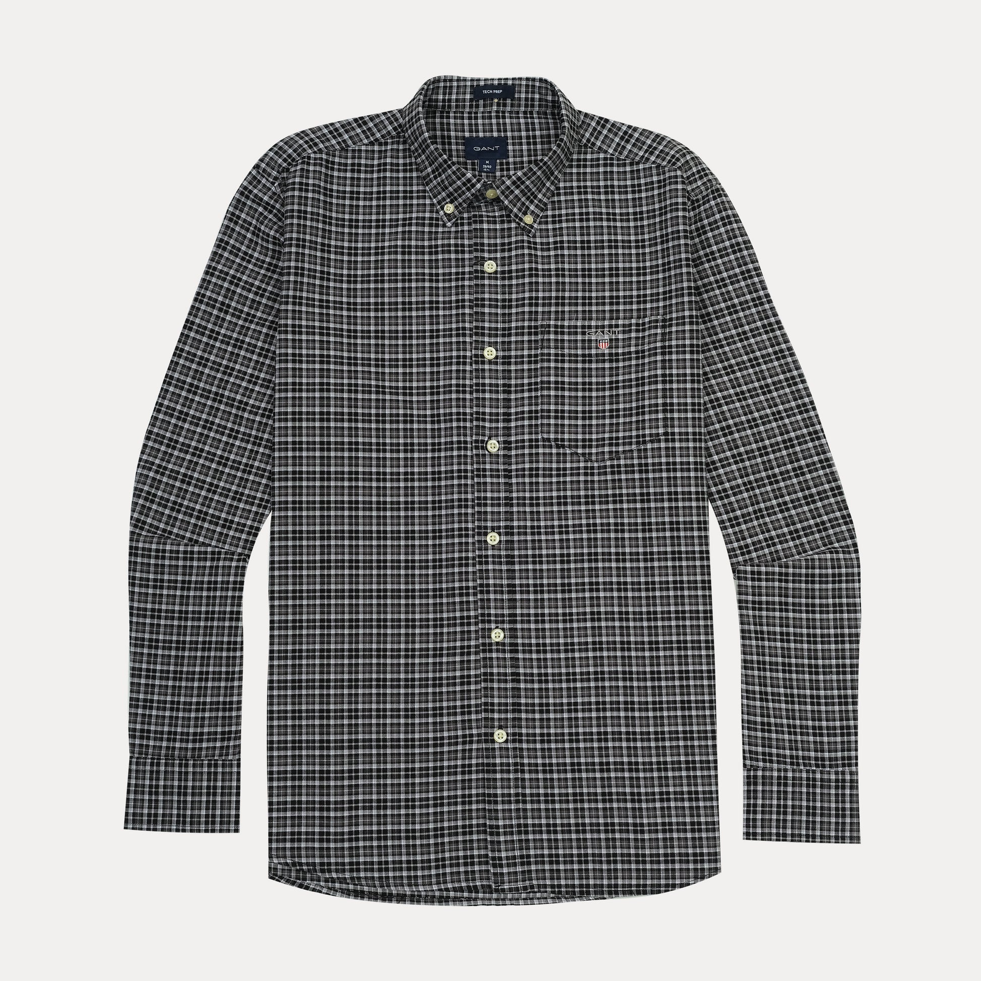 GANT Tech Prep Checkered Elegance Shirt in Charcoal Plaid