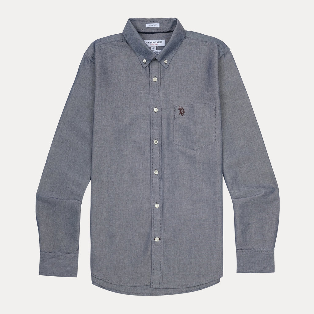 U.S. Polo Assn. Tailored Fit Charcoal Chambray Shirt