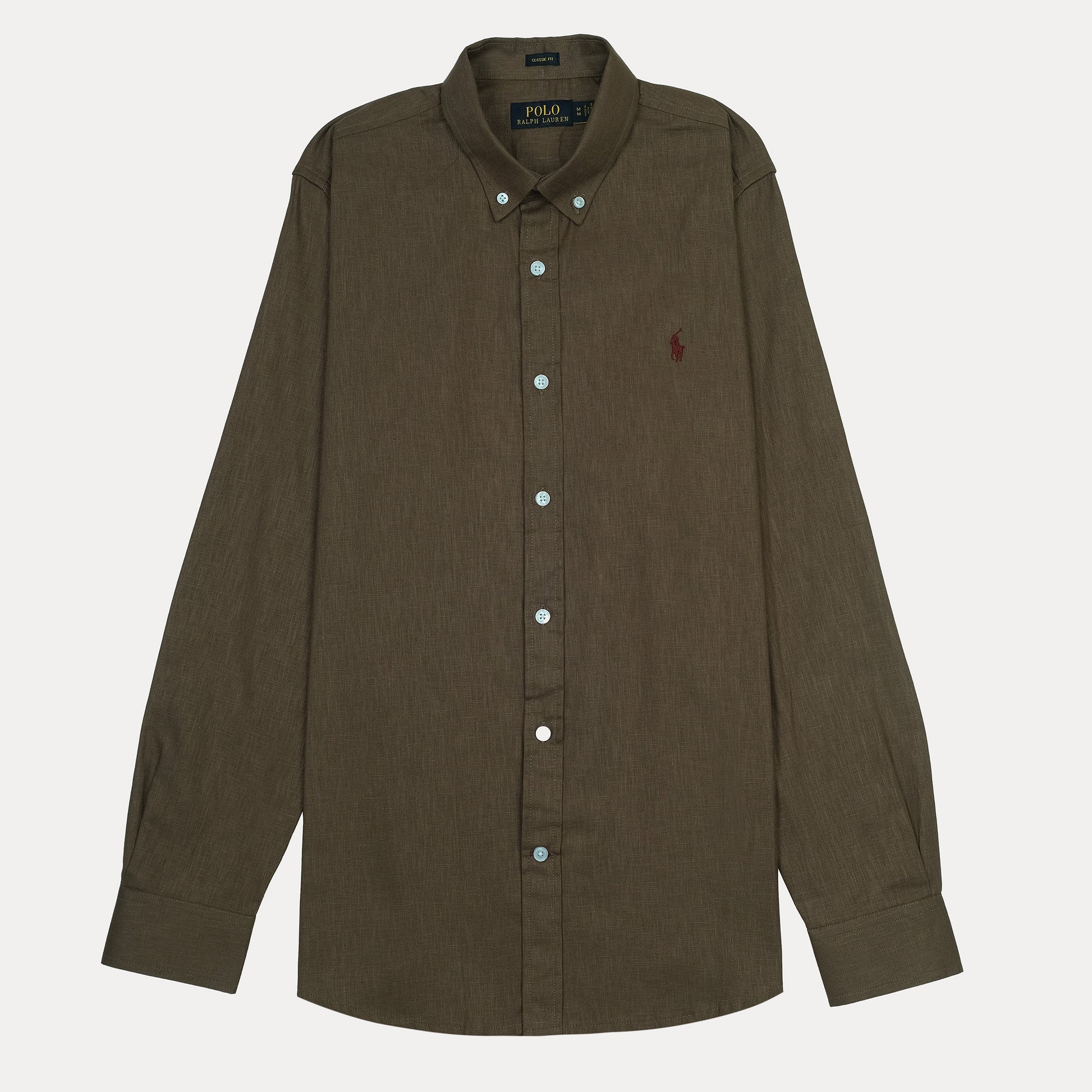 POLO RALPH LAUREN Linen Classic Fit Long Sleeve Button-Up Shirt in Earthy Brown