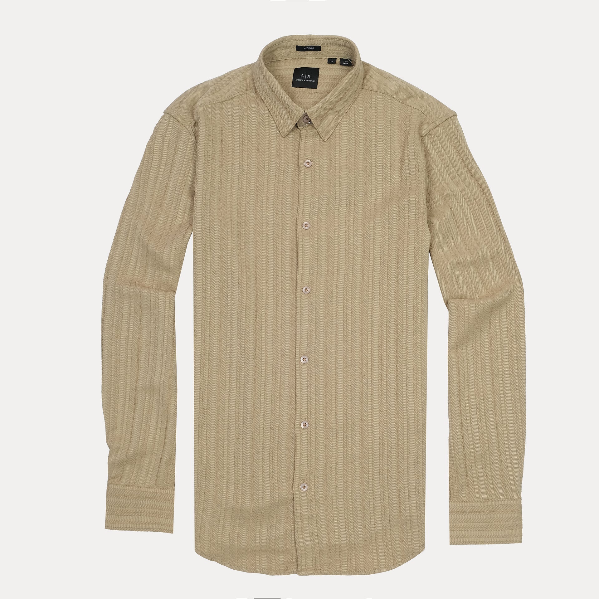 A|X Prismatic Sable Umber Slim Fit Long Sleeve Button-Up Shirt