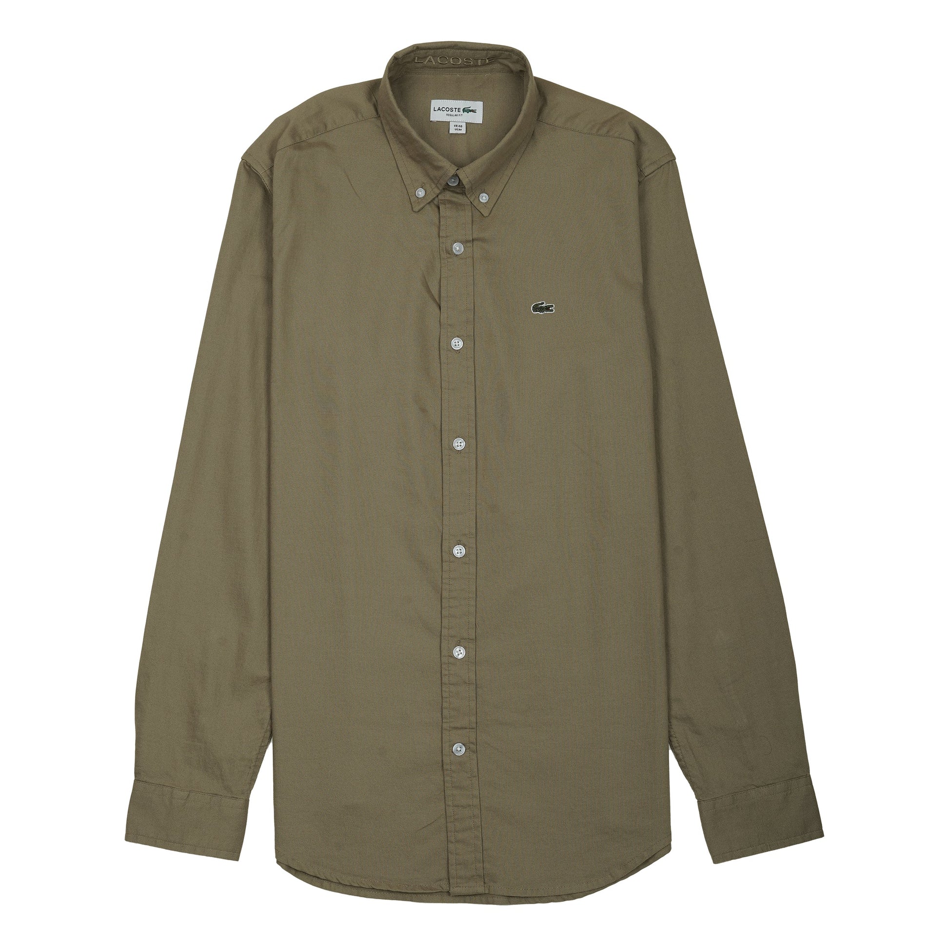 Lacoste Elegant Olive Green Button-Up Shirt