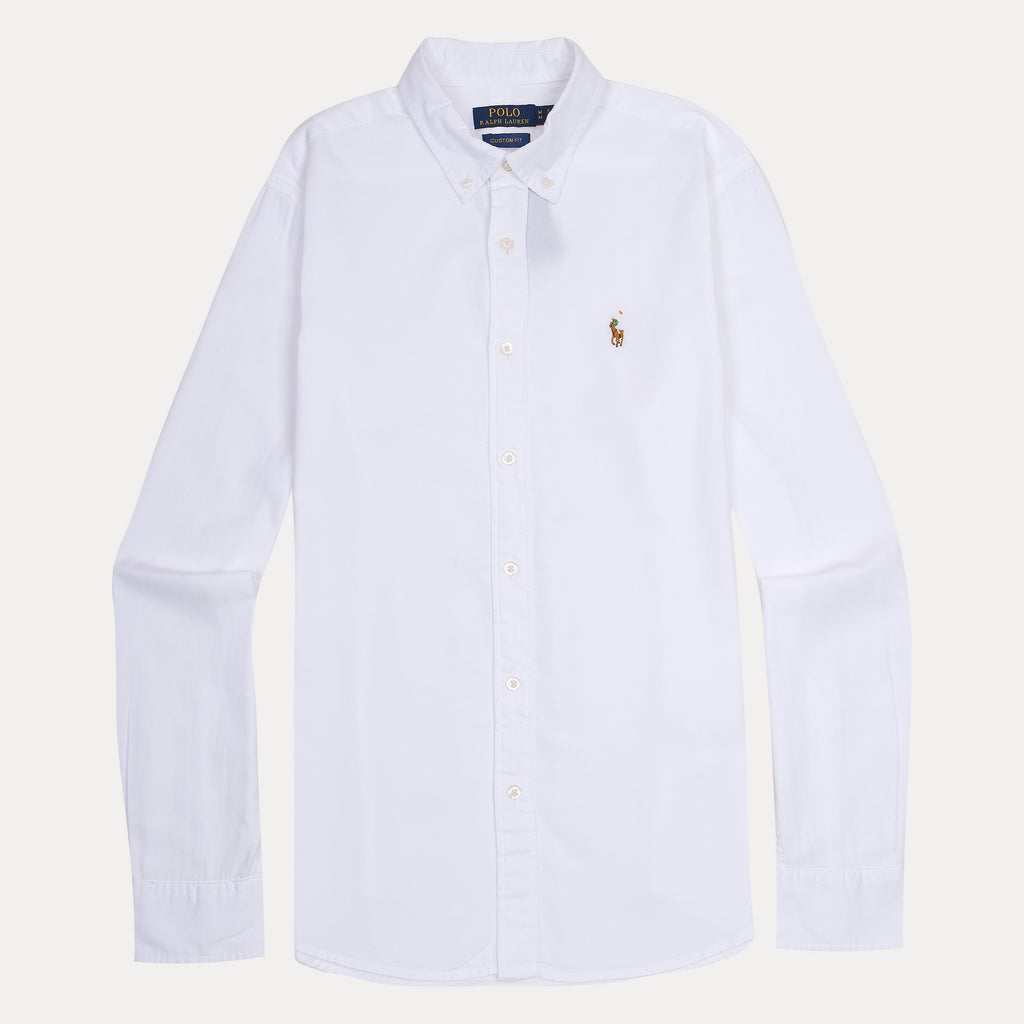 Polo Ralph Lauren Crisp Cotton Button-Up Shirt in Pure Snow