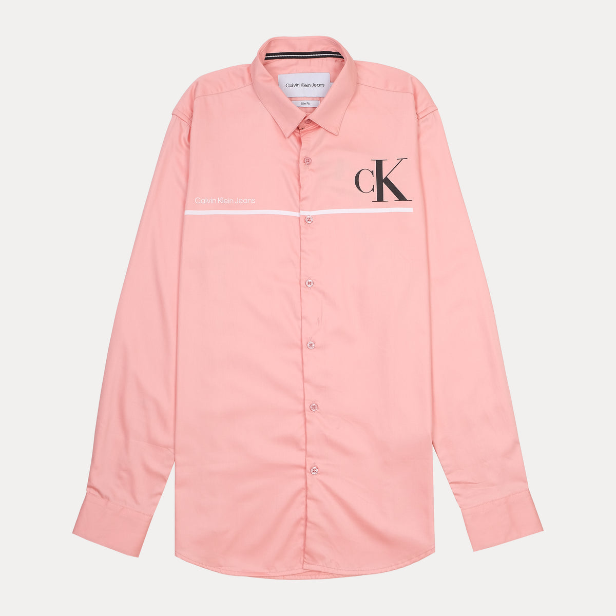 Calvin Klein Jeans Slim Fit Logo Shirt in Orange