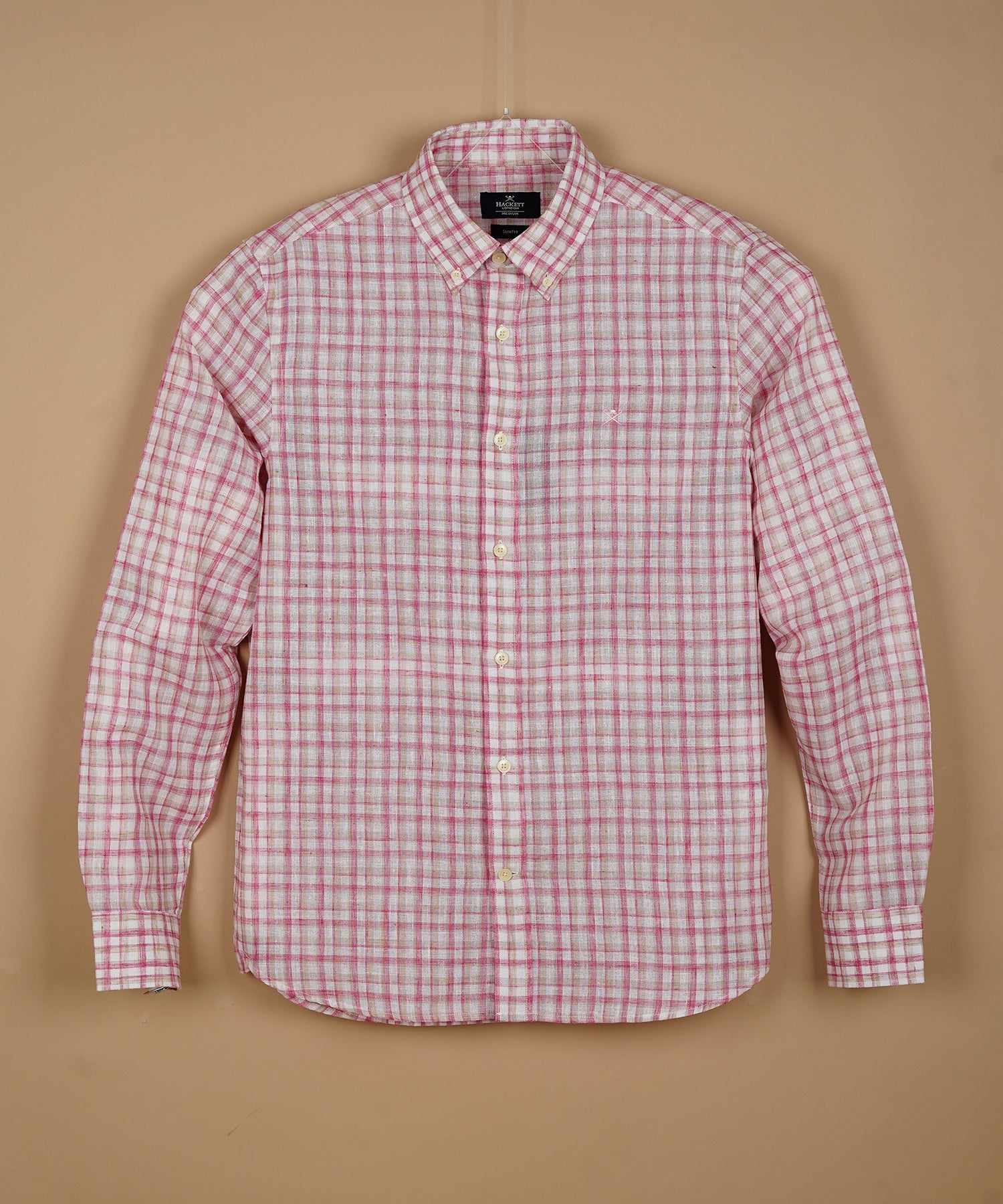 HACKETT Aurelian Mist Tailored Fit Long Sleeve Linen Shirt