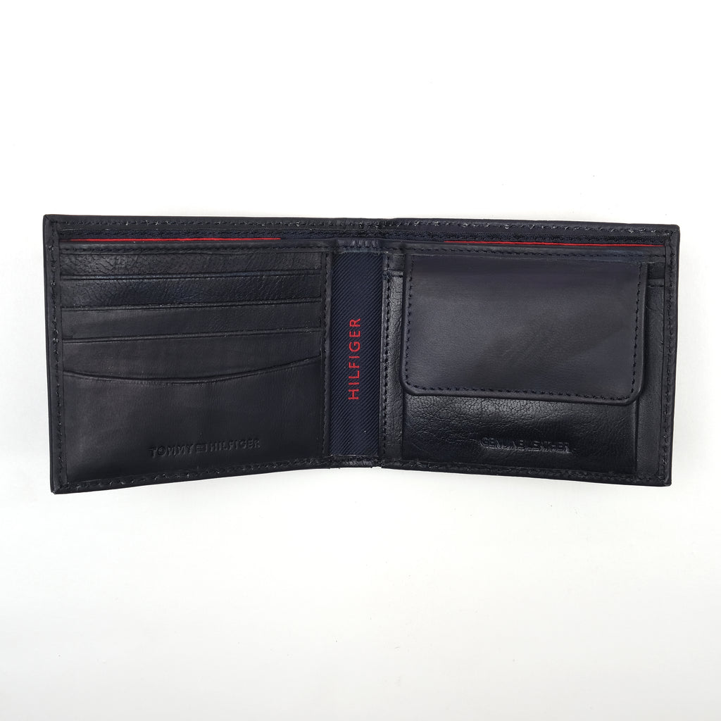 TOMMY HILFIGER Sleek Midnight Blue Leather Wallet