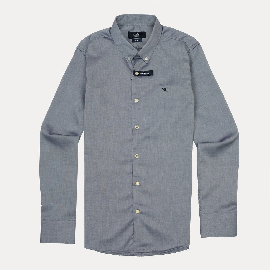 HACKETT SumFit Stylish Slate Grey Button-Up Shirt