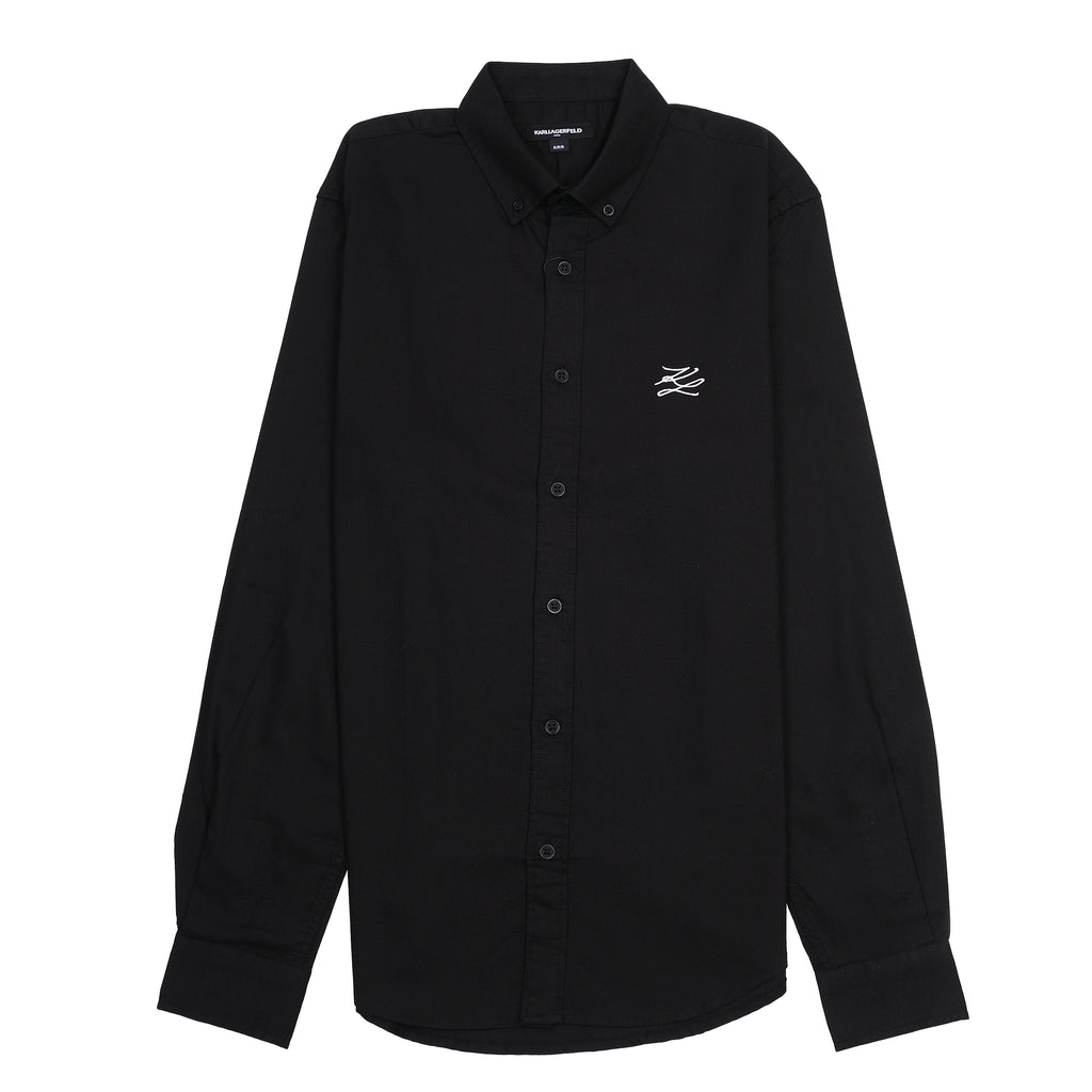 KARL LAGERFELD Elegant Midnight Black Button-Up Shirt