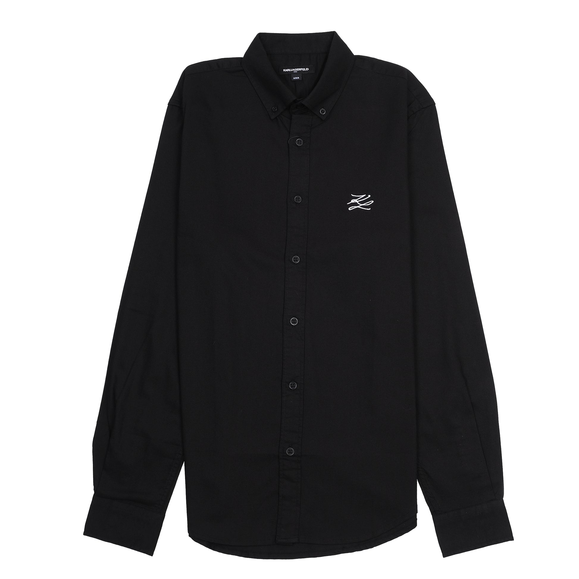 KARL LAGERFELD Elegant Midnight Black Button-Up Shirt