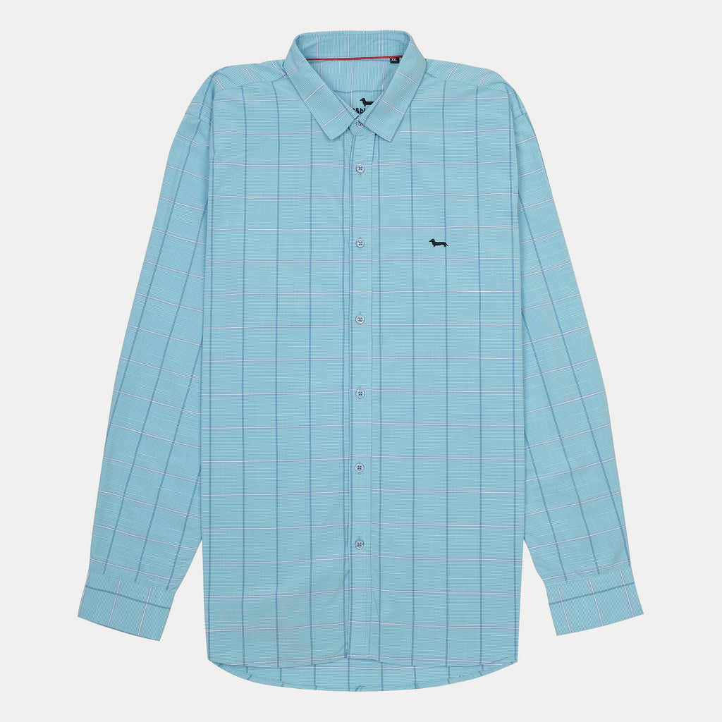 Harmont & Blaine Regular Fit Checked Shirt in Light Blue