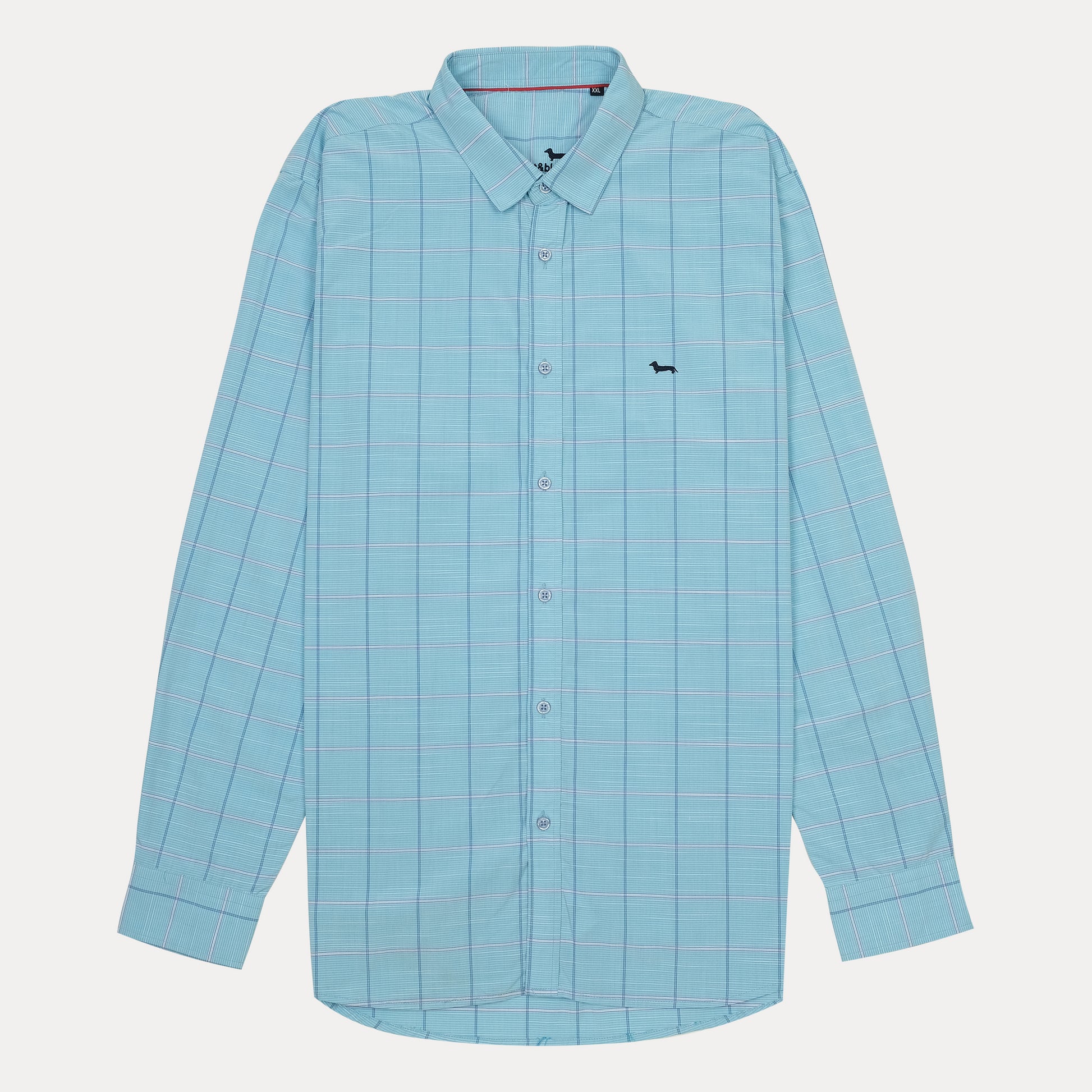 Harmont & Blaine Regular Fit Checked Shirt in Light Blue