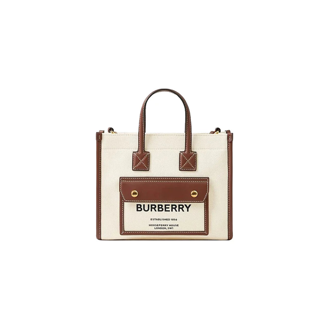 BURBERRY Serene Almond Luxe Mini Tote Bag