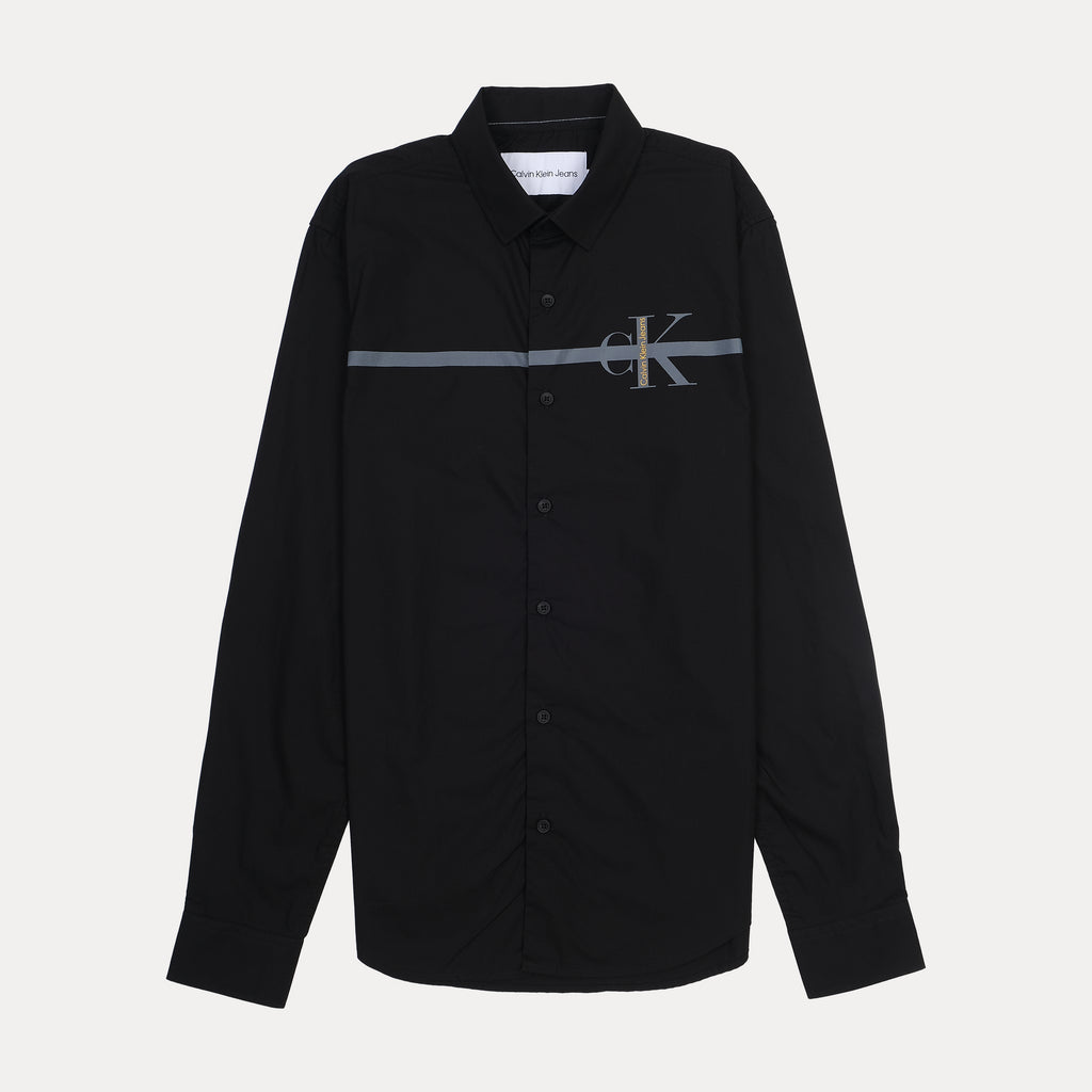 CALVIN KLEIN Untamed Onyx Whisper Long Sleeve Button-Up Shirt