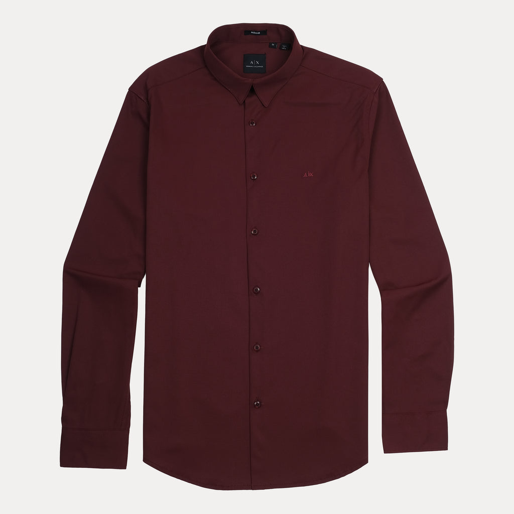 Armani Exchange Elegant Merlot Button-Up Shirt