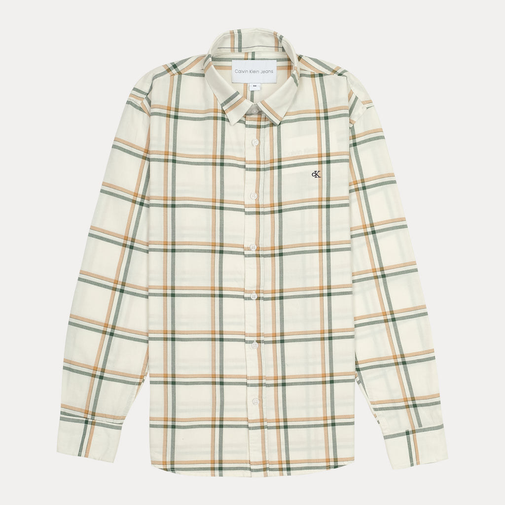CALVIN KLEIN JEANS Harvest Cream Tailored Fit Long Sleeve Checked Shirt