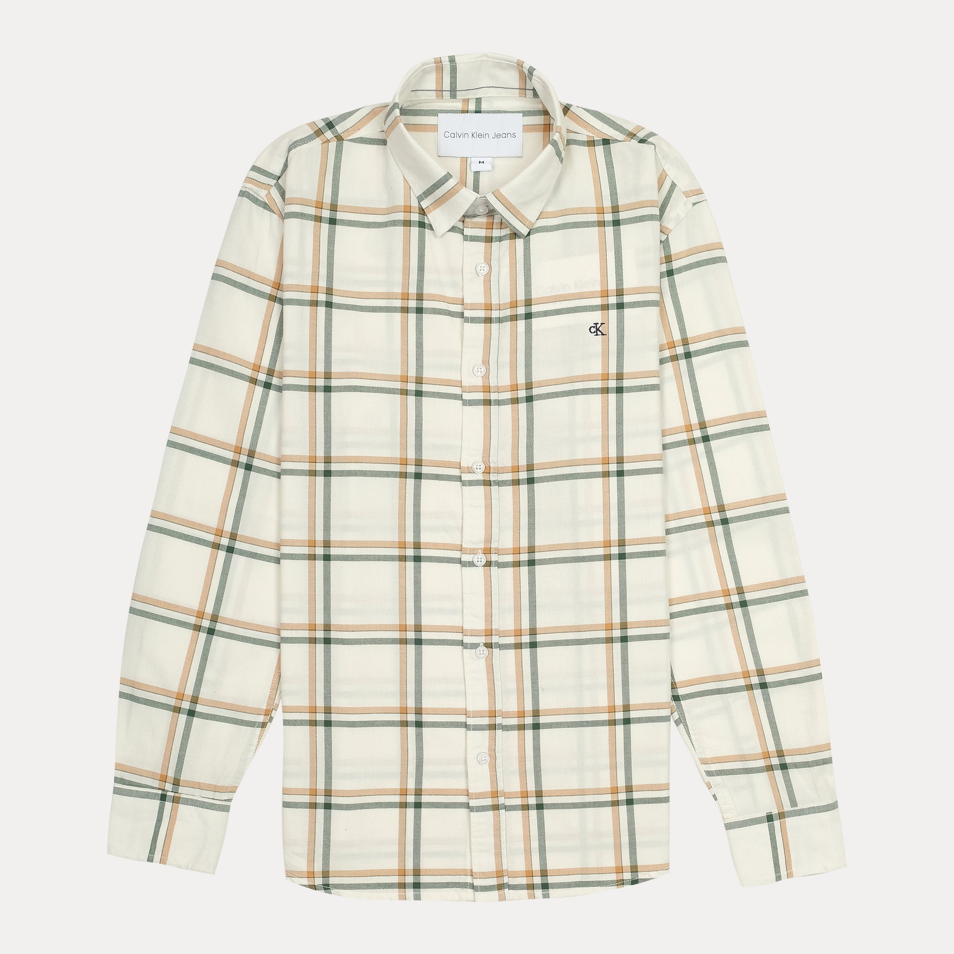 CALVIN KLEIN JEANS Harvest Cream Tailored Fit Long Sleeve Checked Shirt