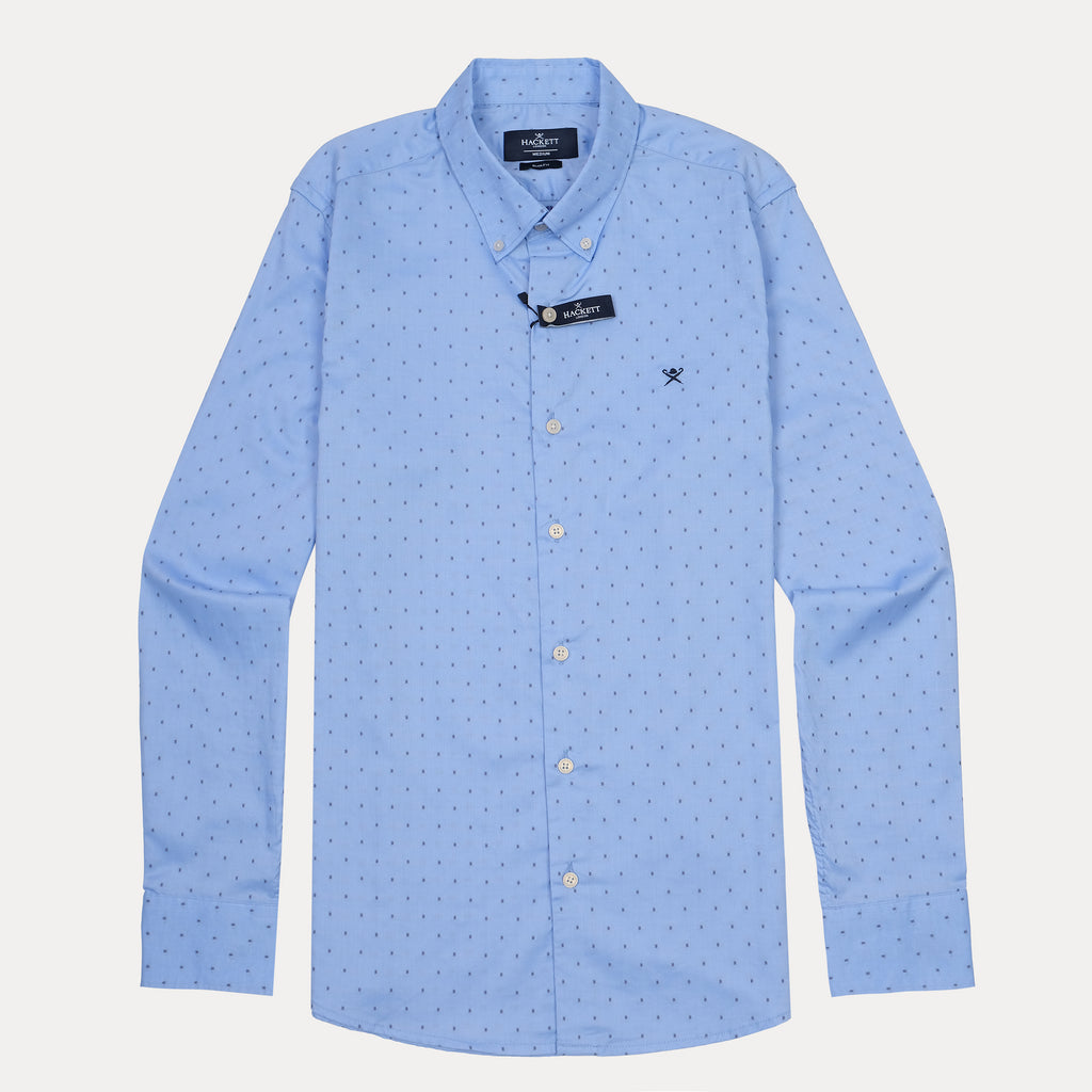 HACKETT Slim Fit Dotted Dress Shirt in Serene Sky