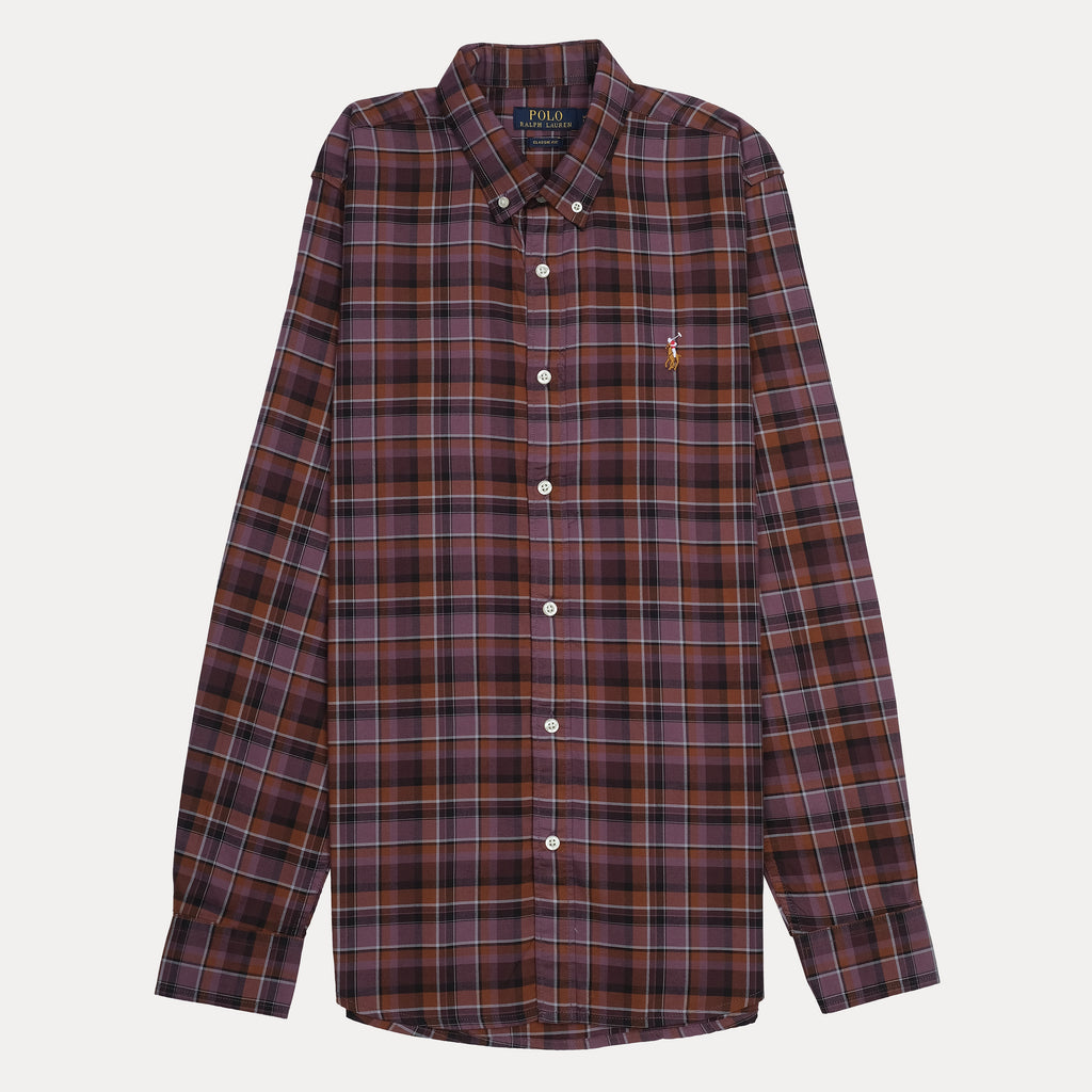 Polo Ralph Lauren Classic Fit Plaid Shirt in Rich Merlot