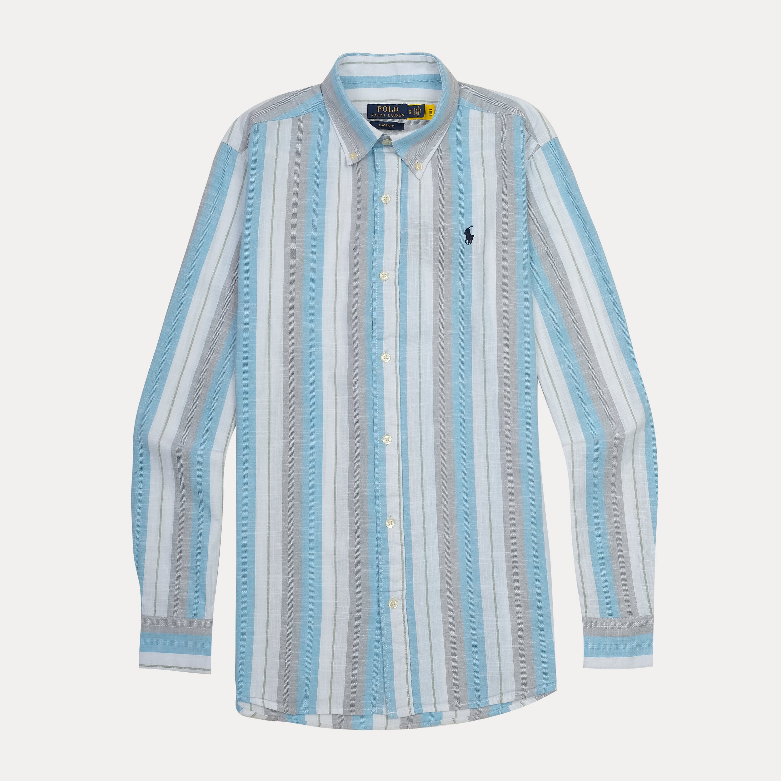Polo Ralph Lauren Breezy Striped Classic Fit Shirt in Oceanic Blue and ...