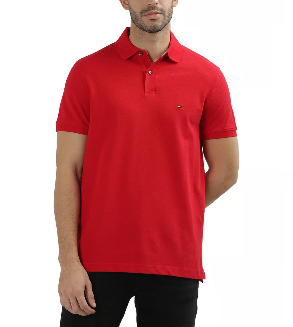 TOMMY HILFIGER Ember Red Classic Fit Short Sleeve Polo Shirt
