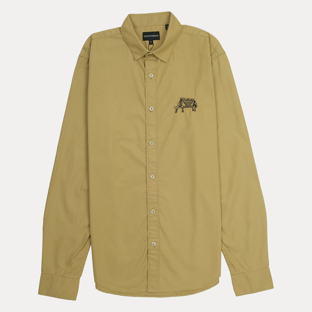 Emporio Armani Embroidered Casual Button-Up Shirt
